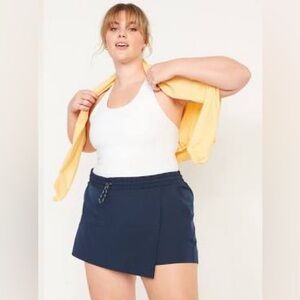 High-Waisted StretchTech Water-Repellent Wrap-Effect Skort